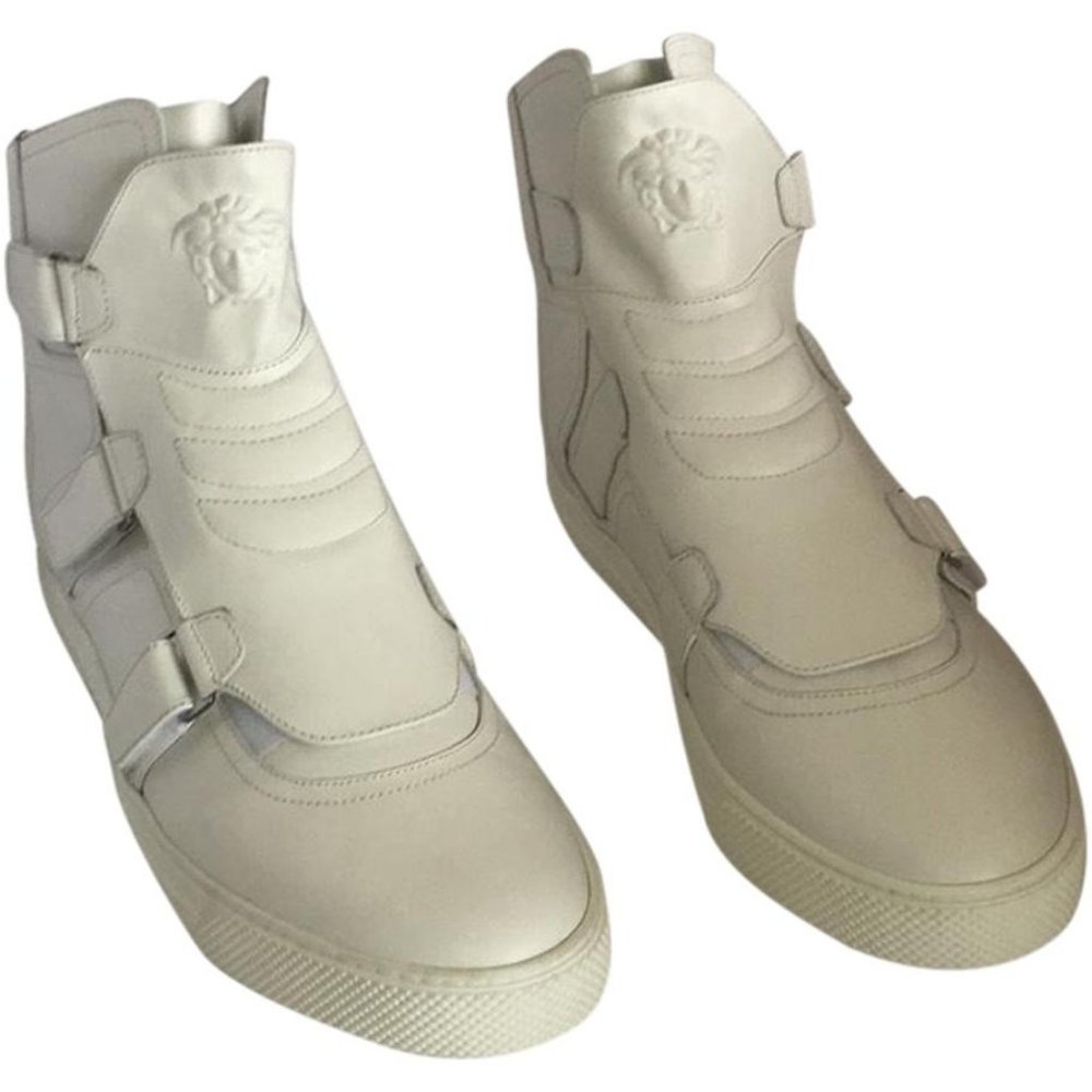 New Versace White Medusa Hi Top Sneakers Eu 47.5 Us 14.5